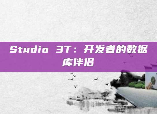 Studio 3T：开发者的数据库伴侣